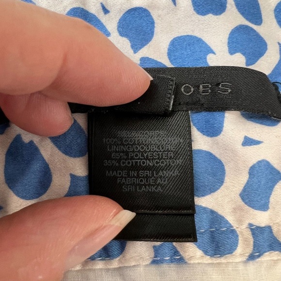 Marc Jacobs Mini Skirt Size 8 Blue White Floral Print Pleated Ruffle Hem‎ Cotton - Picture 11 of 14